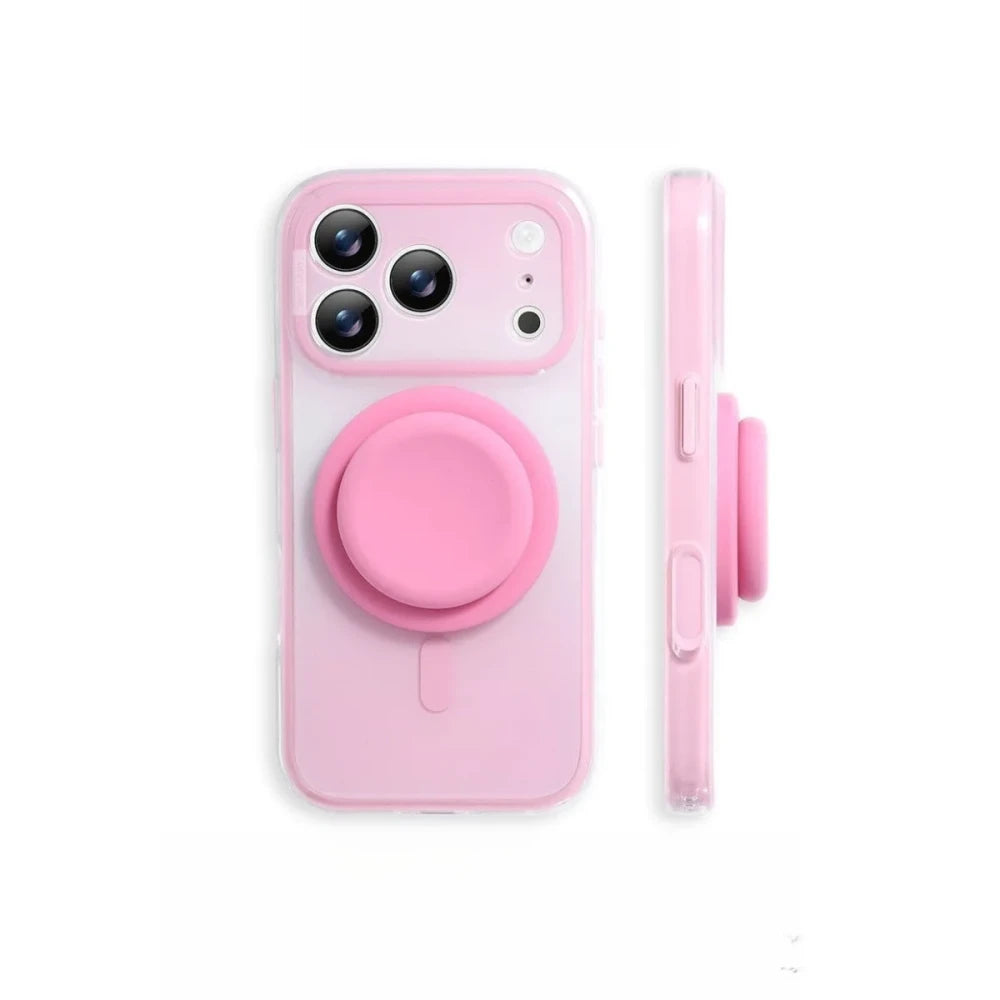 Silicone Magnetic Phone Holder Case With Pop Socket iphone 17/16