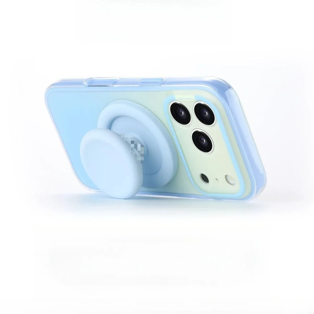 Silicone Magnetic Phone Holder Case With Pop Socket iphone 17/16