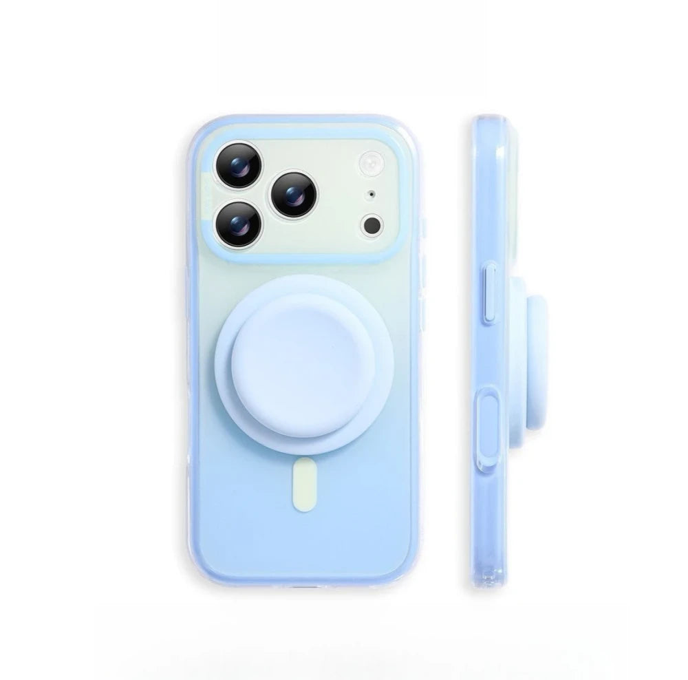 Silicone Magnetic Phone Holder Case With Pop Socket iphone 17/16