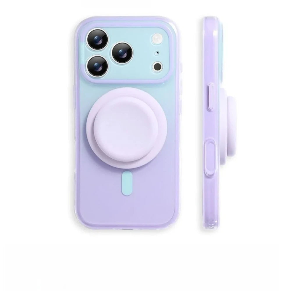 Silicone Magnetic Phone Holder Case With Pop Socket iphone 17/16