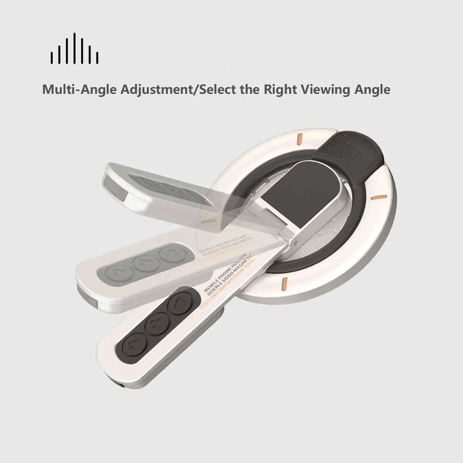 Dual-Sided Magnetic Portable Multi-Function Phone Ring Holder 360° Rotating Desktop Stand Compatible with Multiple Phone Models