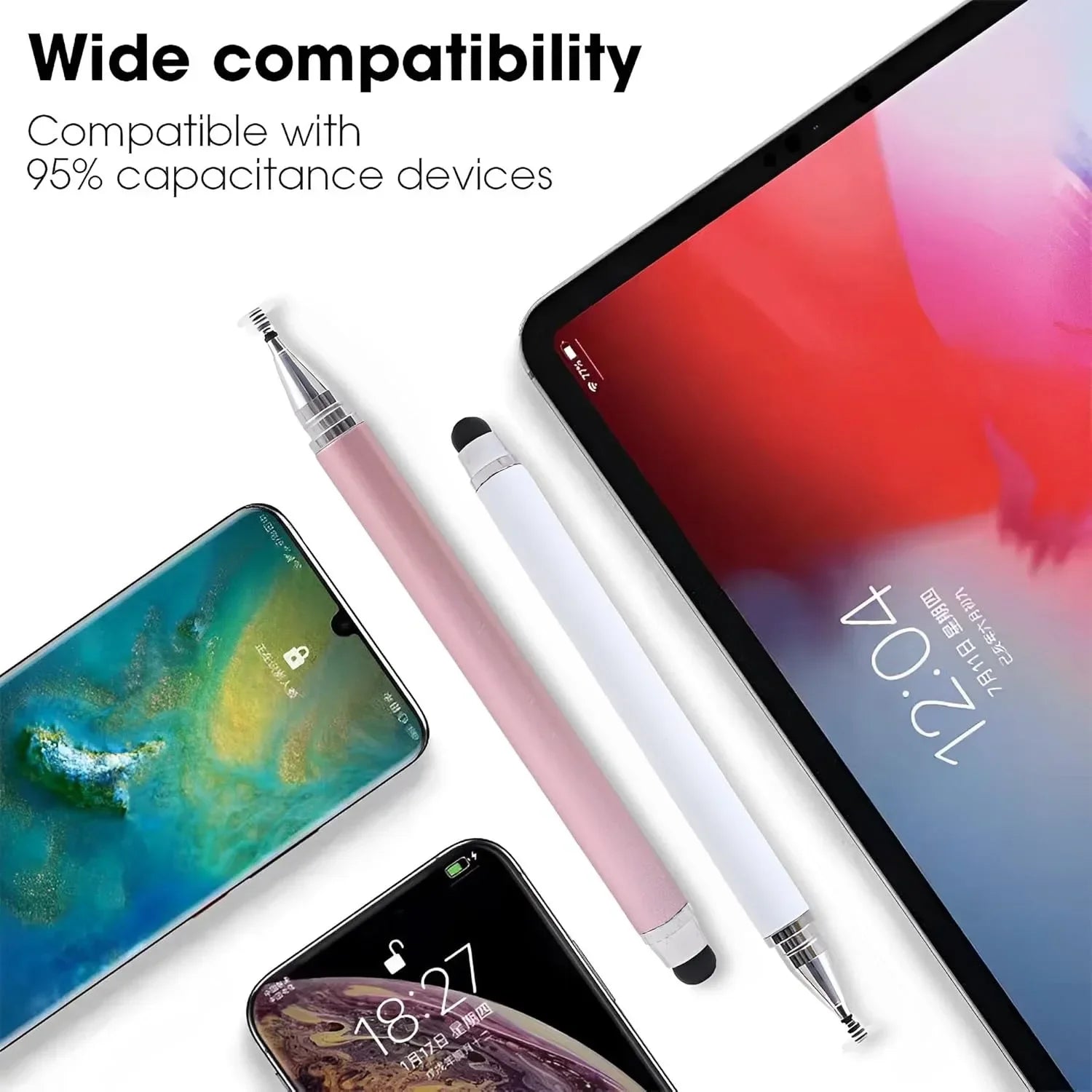 2 in 1 Universal Stylus Pen For Tablet Mobile Android IOS Phone iPad Accessories Drawing Tablet Pens Capacitive Screen Touch Pen