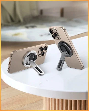 Dual-Sided Magnetic Portable Multi-Function Phone Ring Holder 360° Rotating Desktop Stand Compatible with Multiple Phone Models