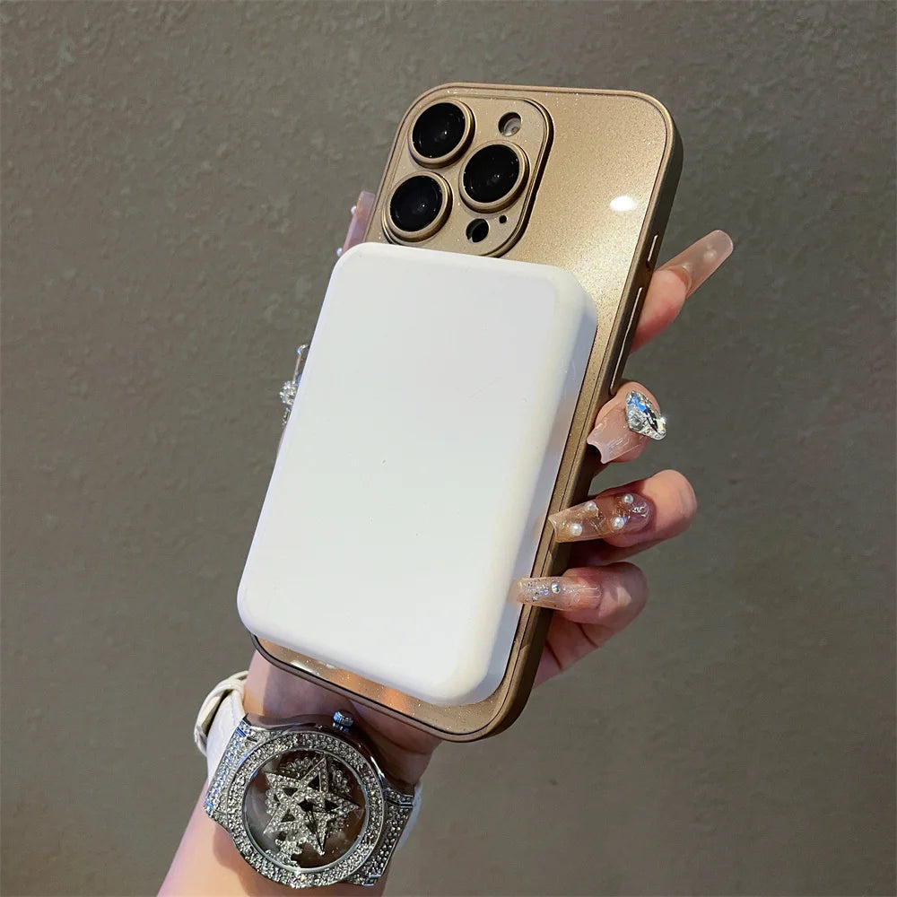 Luxury For Magsafe Glitter Aurora Glossy Phone Case For iPhone 15 16 17 Pro Max 14 Plus 13 12 11 Full Lens Protection Back Cover